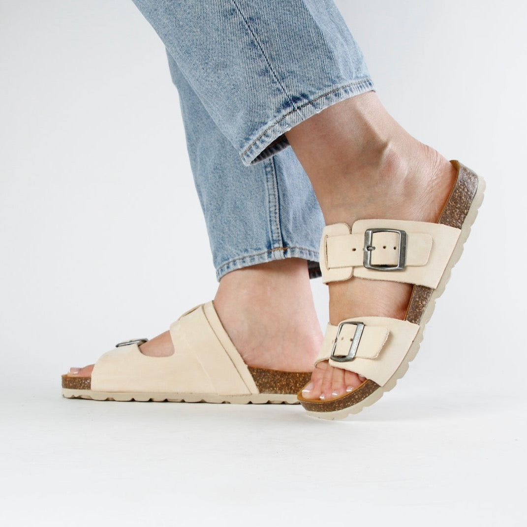 LUCA NUBUK SANDAL BEIGE - Ecomarket.com