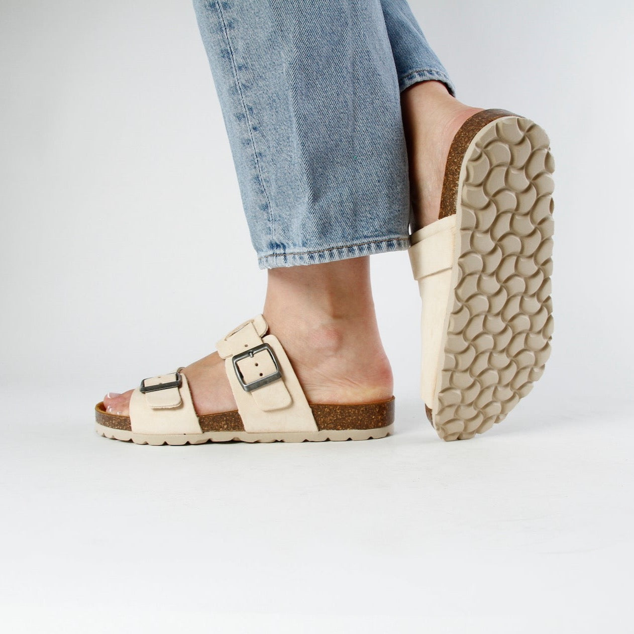 LUCA NUBUK SANDAL BEIGE - Ecomarket.com