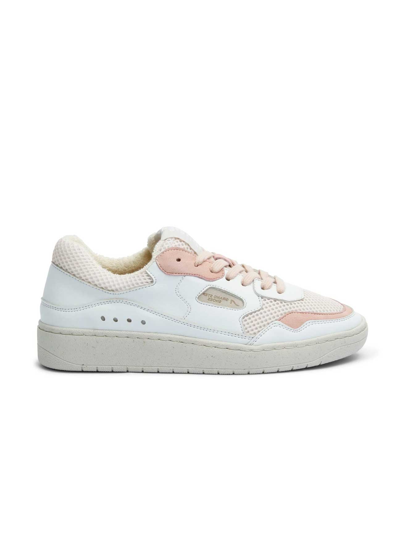 Retro Vegan Apple Leather Sneakers in White & Pink – Ecomarket.com