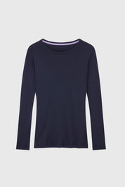 Long Sleeve Crew Neck Cotton Modal Blend T-shirt - Ecomarket.com