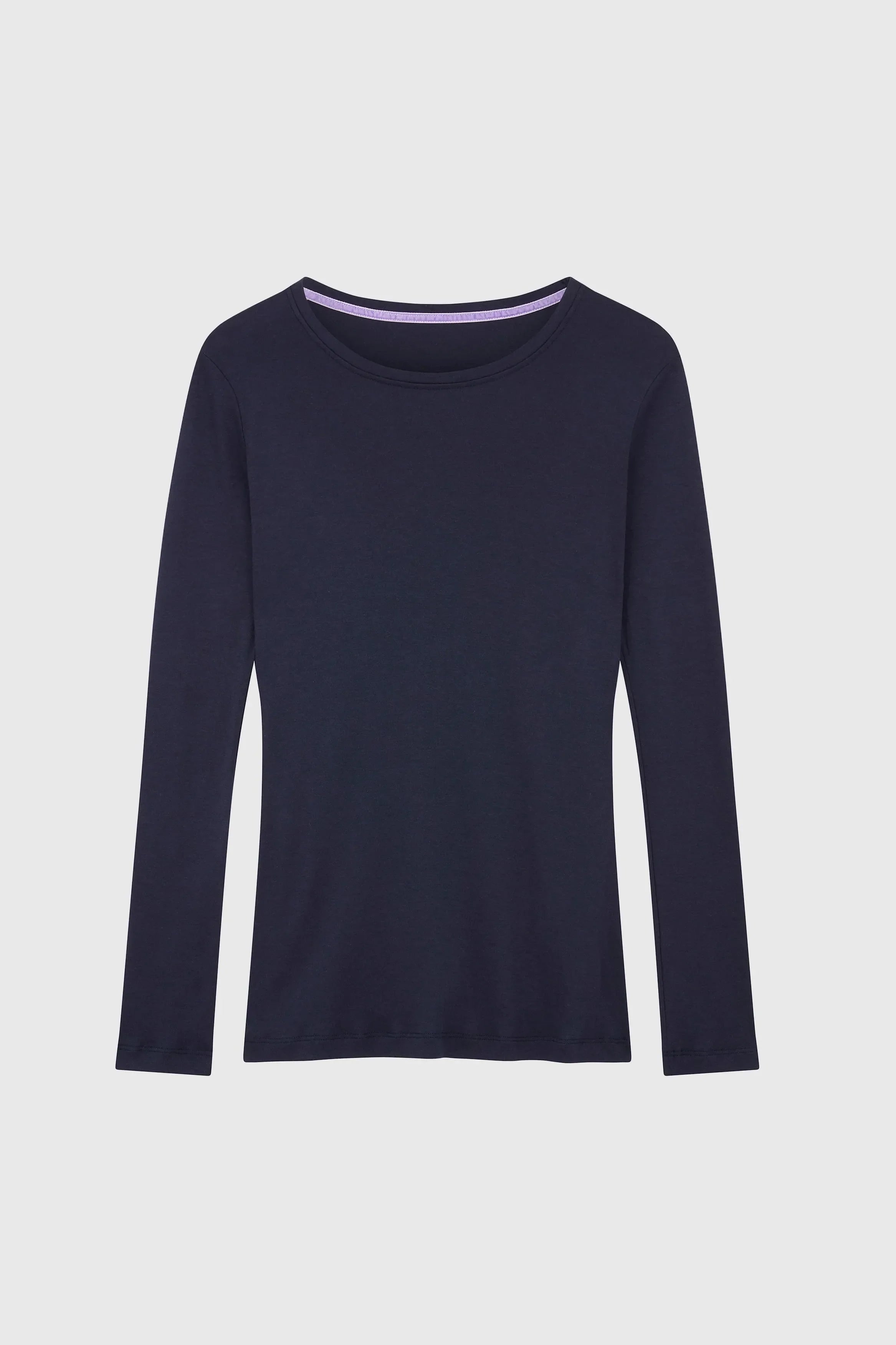 Long Sleeve Crew Neck Cotton Modal Blend T-shirt - Ecomarket.com