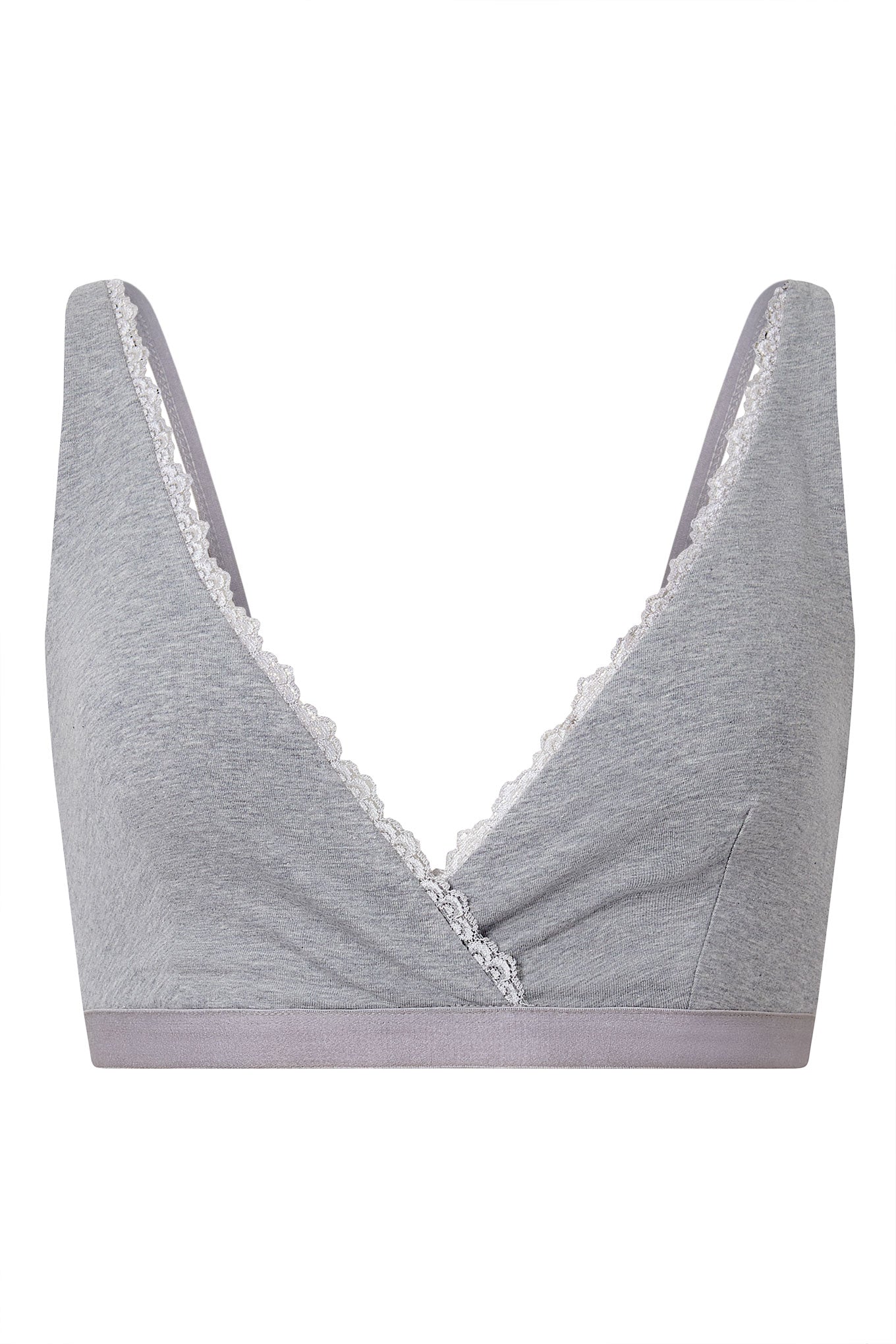 MARGOT Organic Cotton Lace Bra - Grey - Ecomarket.com