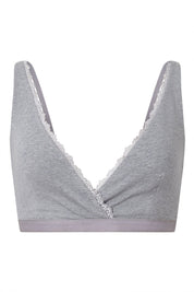 MARGOT Organic Cotton Lace Bra - Grey - Ecomarket.com