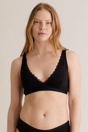 MARGOT Organic Cotton Lace Bra - Black - Ecomarket.com