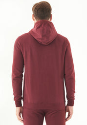 Soft Touch Zip Hoodie in 100% Organic Cotton in bordeaux - Ecomarket.com