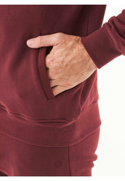 Soft Touch Zip Hoodie in 100% Organic Cotton in bordeaux - Ecomarket.com