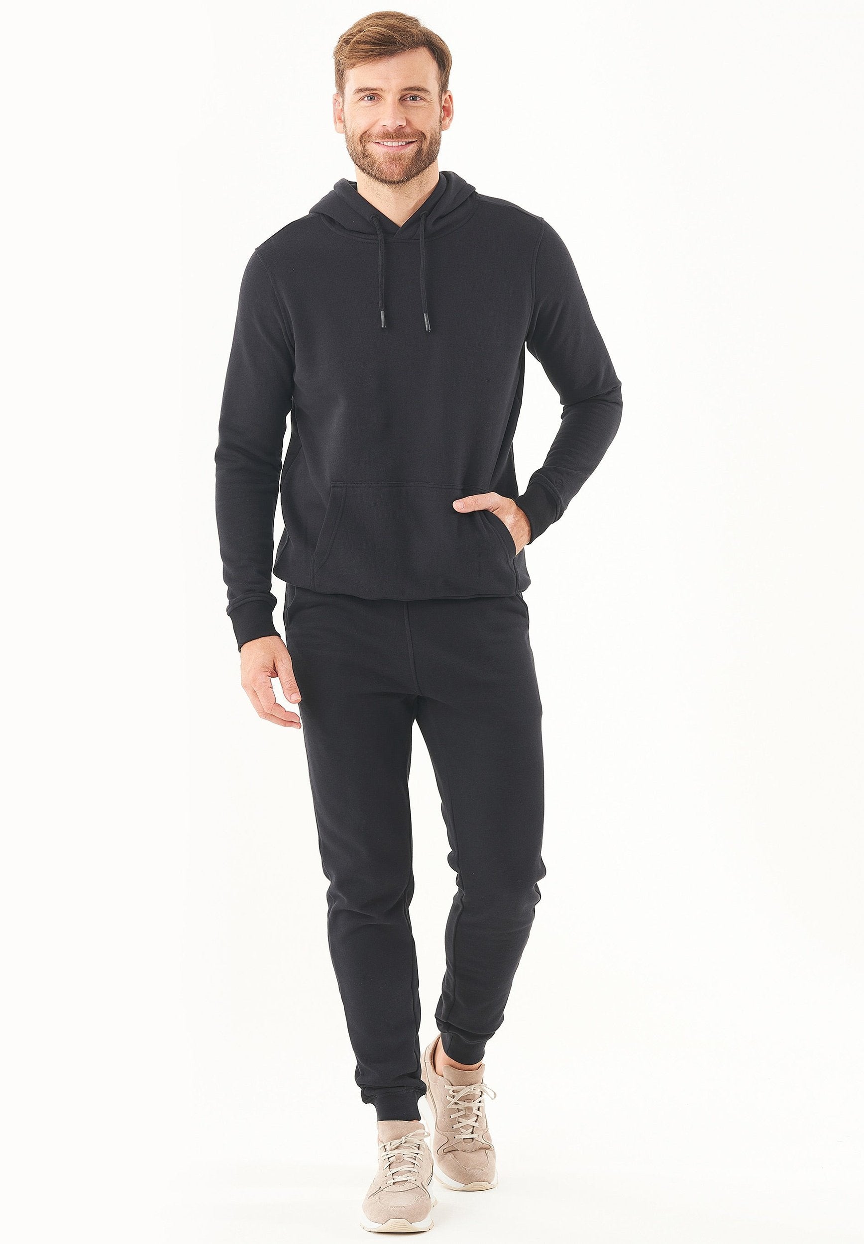 Soft Touch Hoodie in 100% Organic Cotton in black - Ecomarket.com