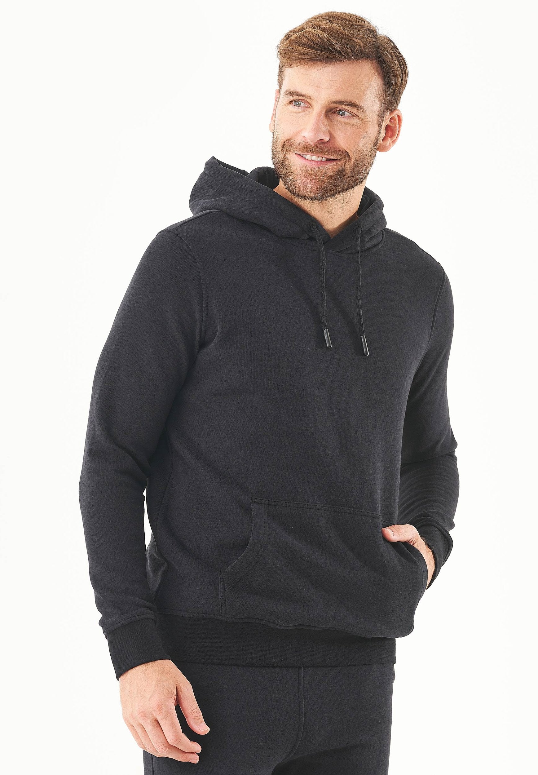 Soft Touch Hoodie in 100% Organic Cotton in black - Ecomarket.com