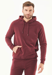Soft Touch Hoodie in 100% Organic Cotton in bordeaux - Ecomarket.com