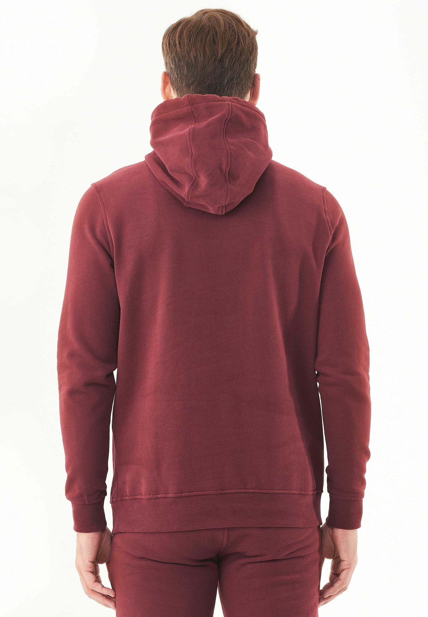 Soft Touch Hoodie in 100% Organic Cotton in bordeaux - Ecomarket.com
