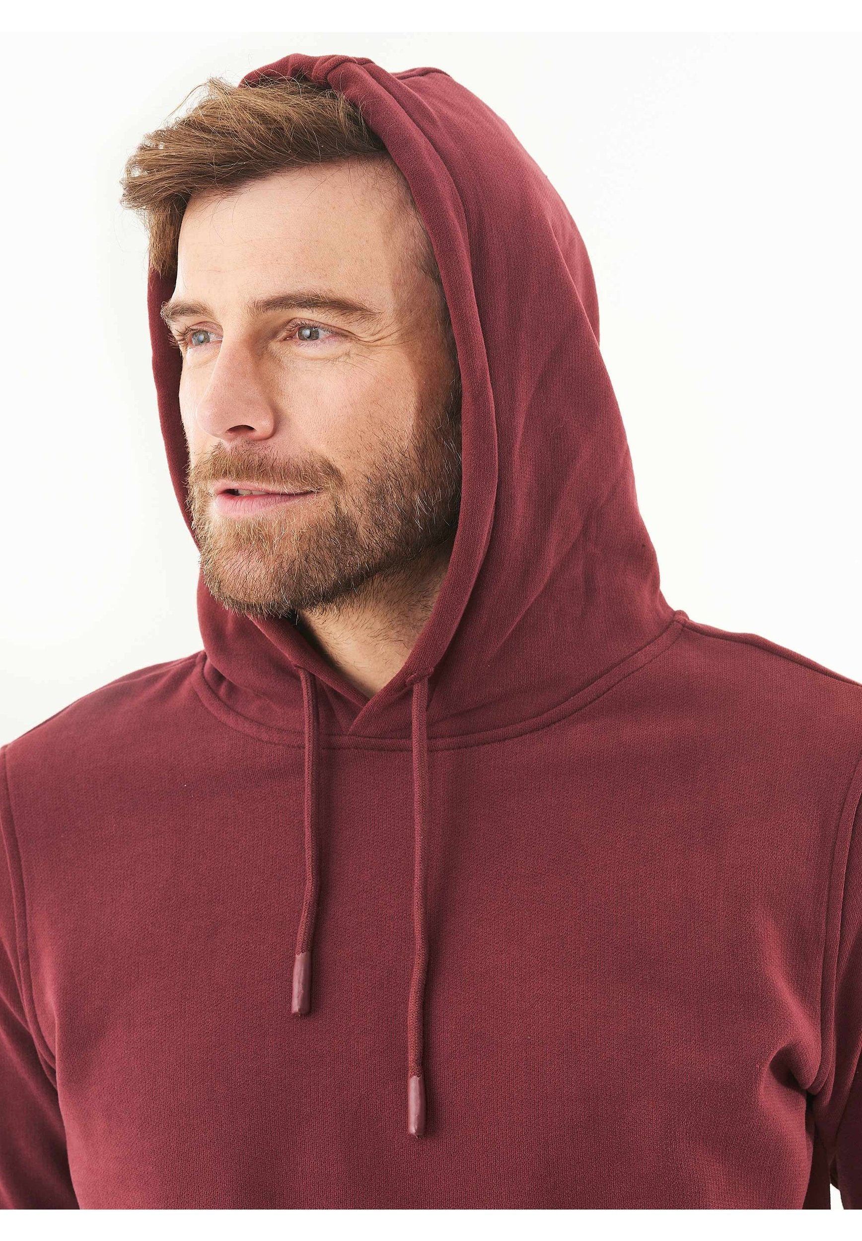 Soft Touch Hoodie in 100% Organic Cotton in bordeaux - Ecomarket.com