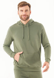 Soft Touch Hoodie in 100% Organic Cotton in olive green - Ecomarket.com