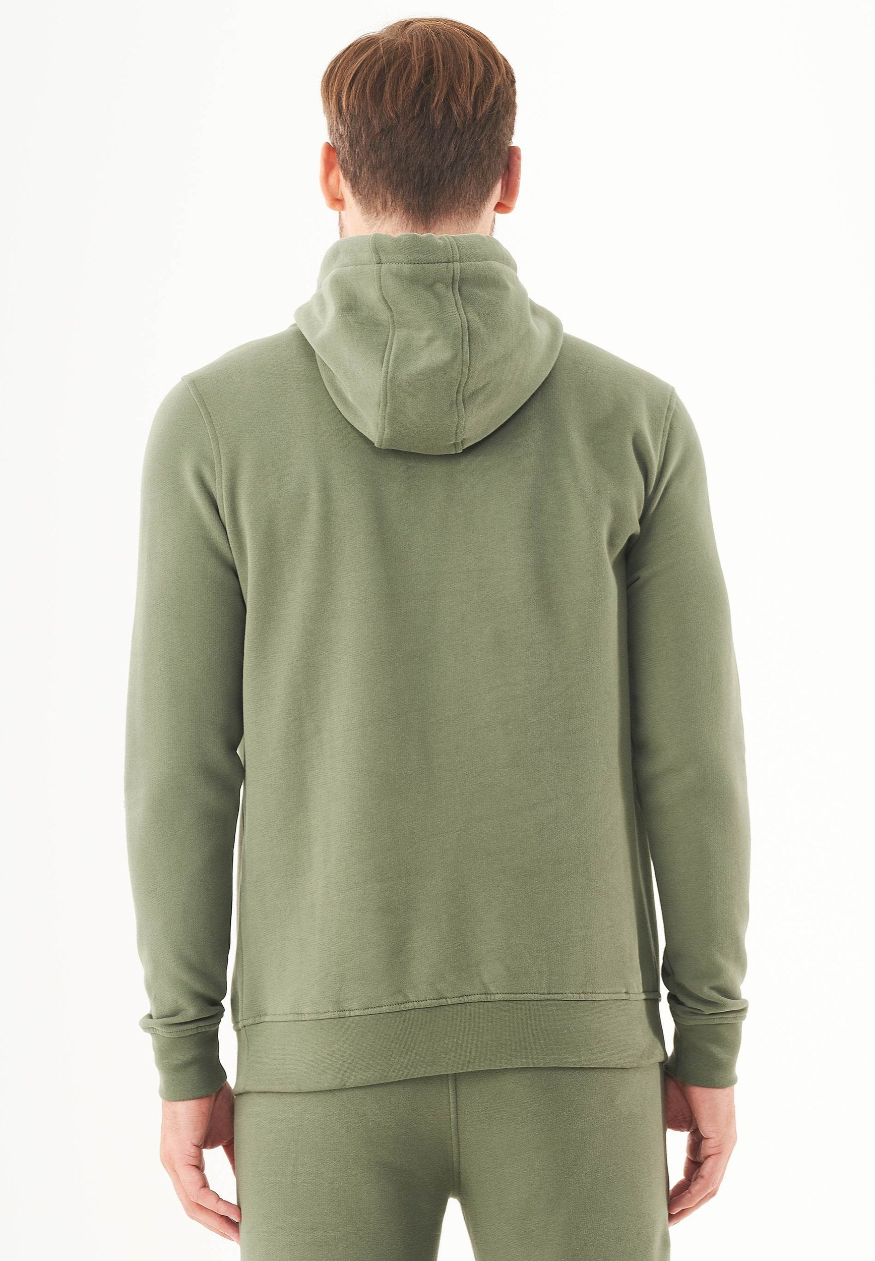 Soft Touch Hoodie in 100% Organic Cotton in olive green - Ecomarket.com