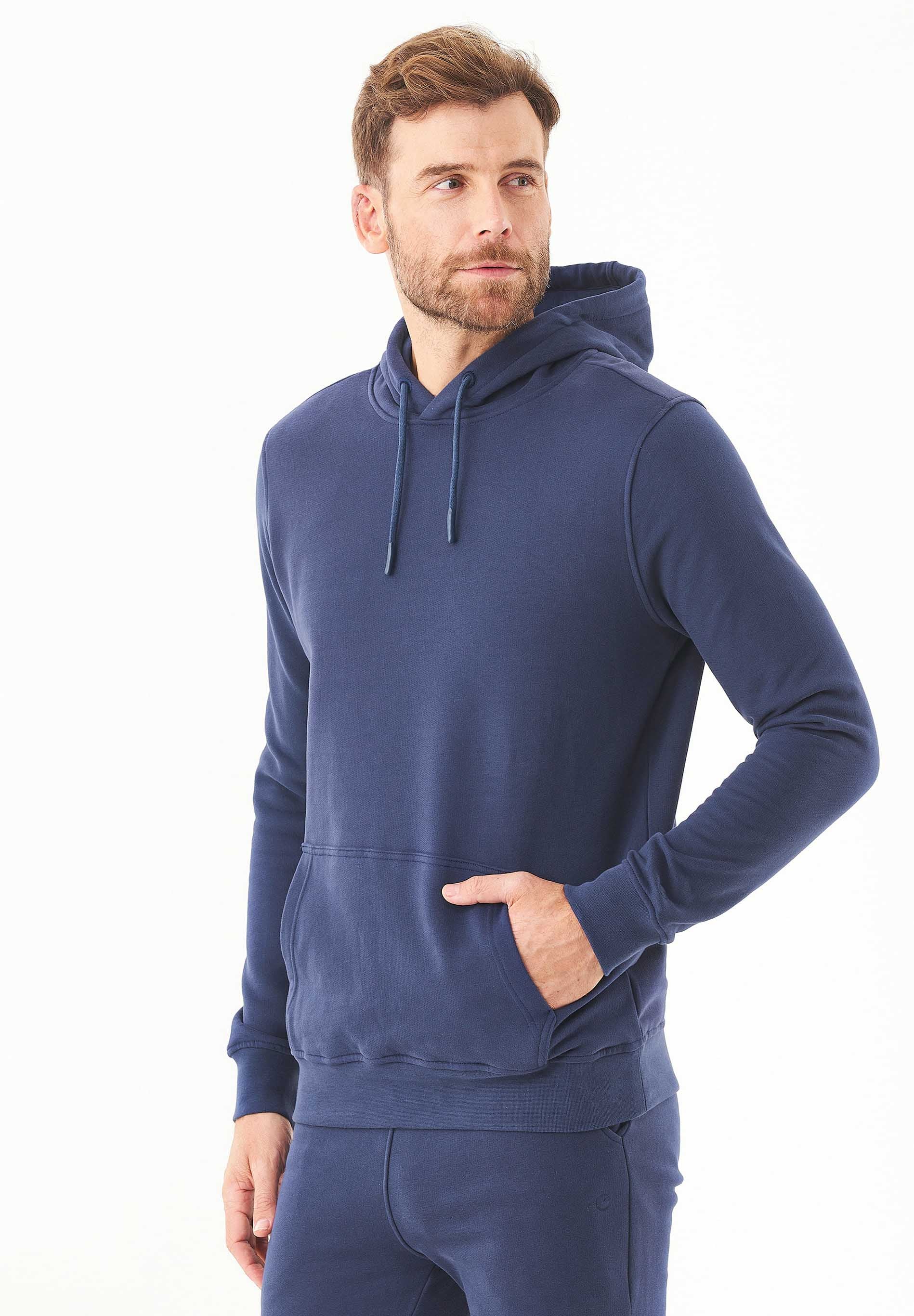 Soft Touch Hoodie in 100% Organic Cotton in navy - Ecomarket.com