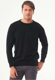 Organic Cotton Knit Crewneck Sweater in black - Ecomarket.com