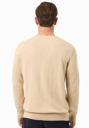 Organic Cotton Knit Crewneck Sweater in beige - Ecomarket.com