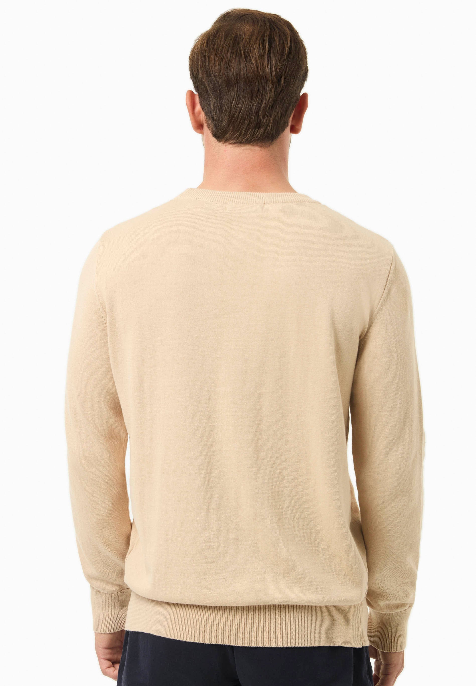 Organic Cotton Knit Crewneck Sweater in beige - Ecomarket.com