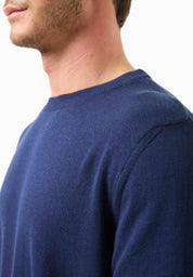 Organic Cotton Knit Crewneck Sweater in navy - Ecomarket.com