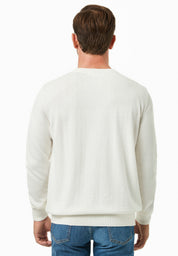 Organic Cotton Knit Crewneck Sweater in white - Ecomarket.com