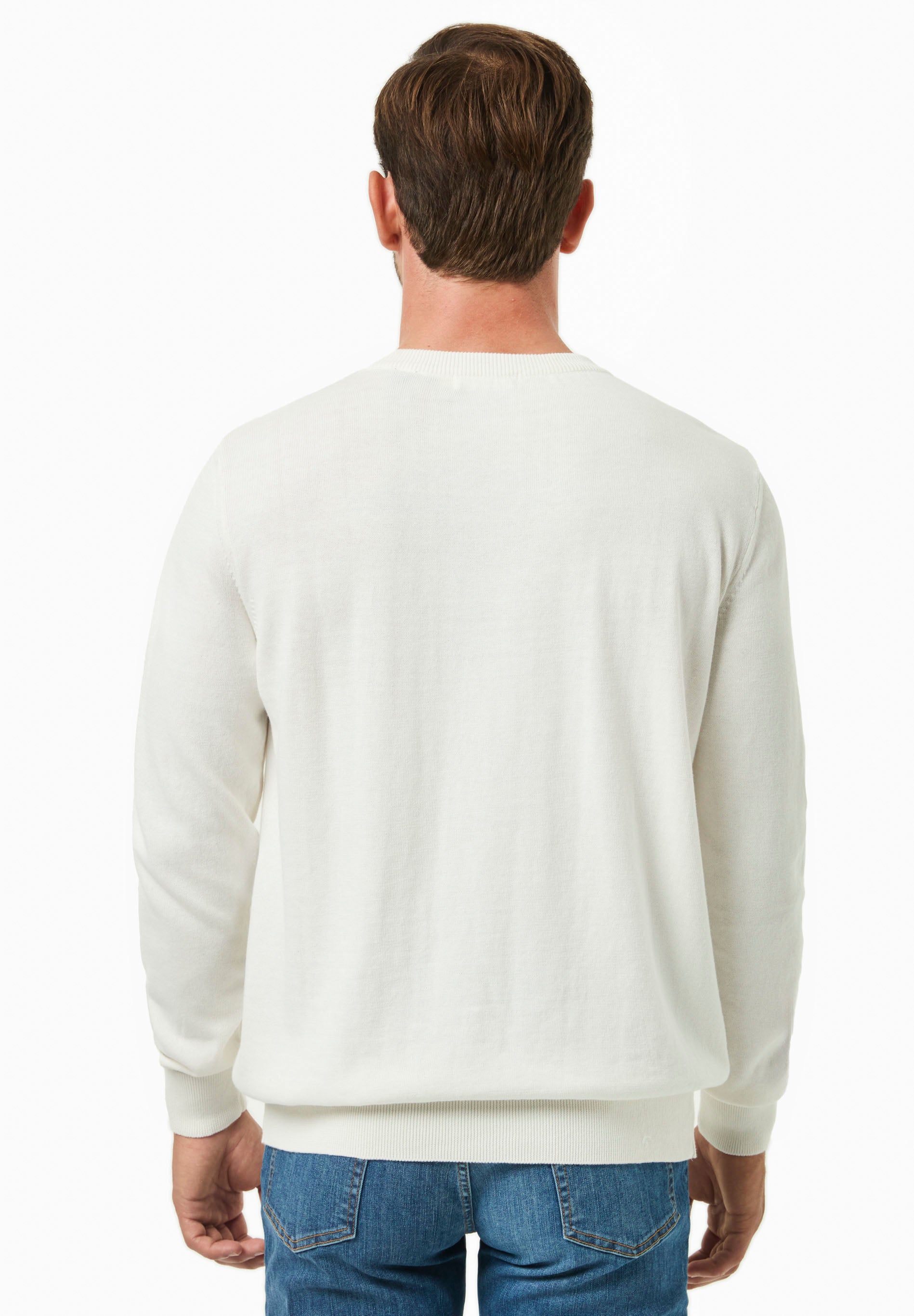 Organic Cotton Knit Crewneck Sweater in white - Ecomarket.com