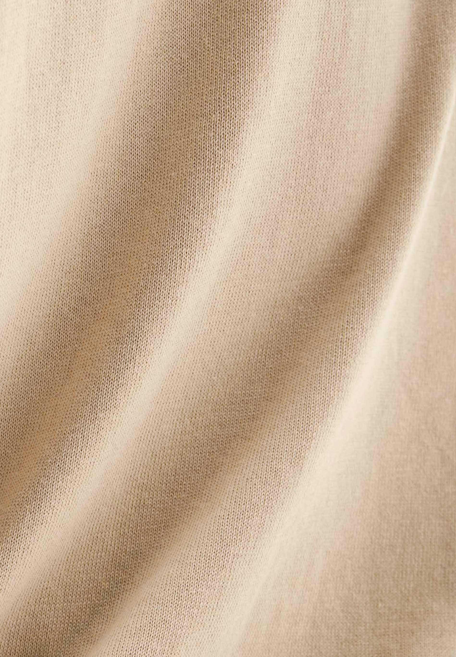 Organic Cotton Knit V-neck Sweater in beige - Ecomarket.com