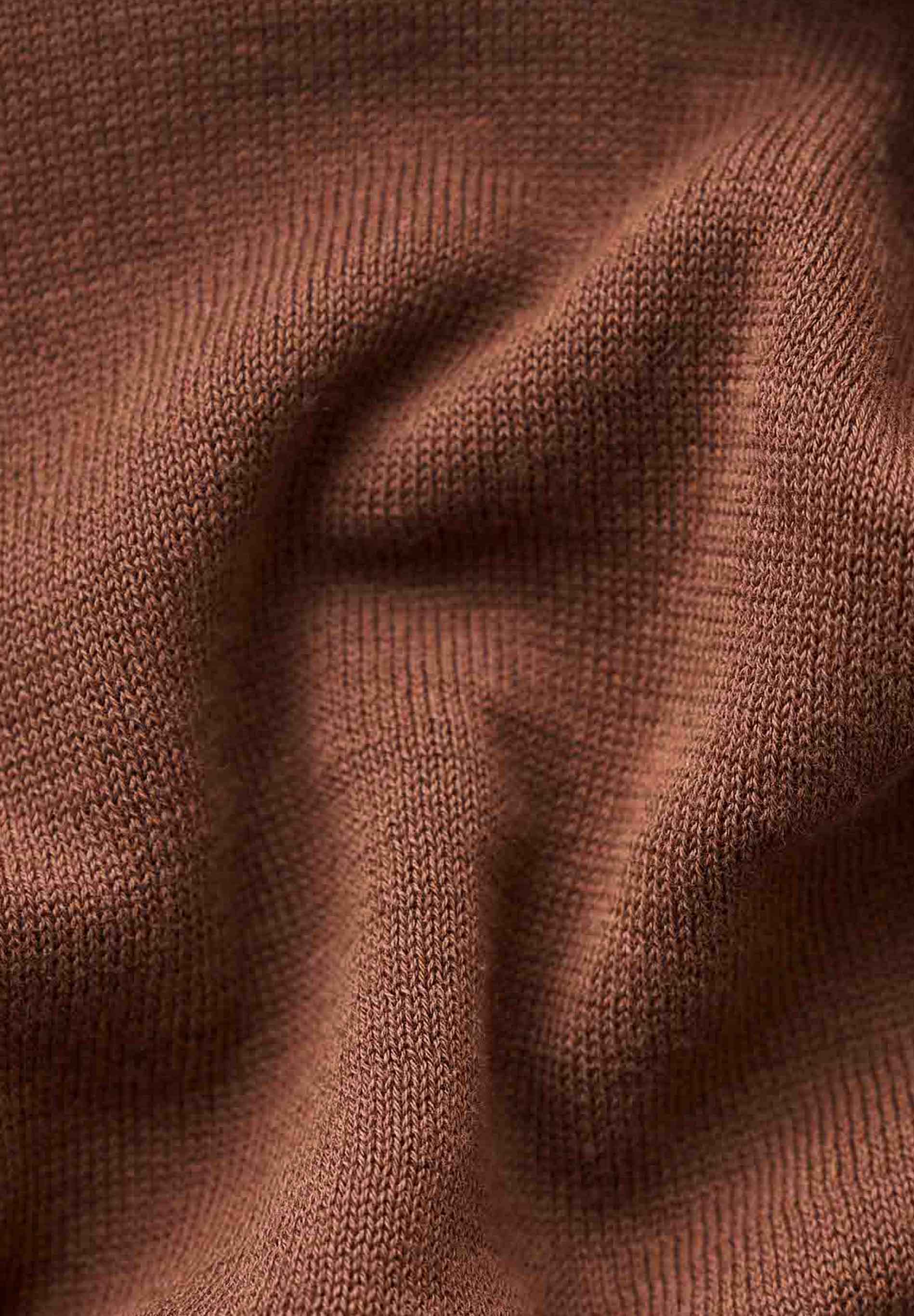 Organic Cotton Knit V-neck Sweater in brown - Ecomarket.com