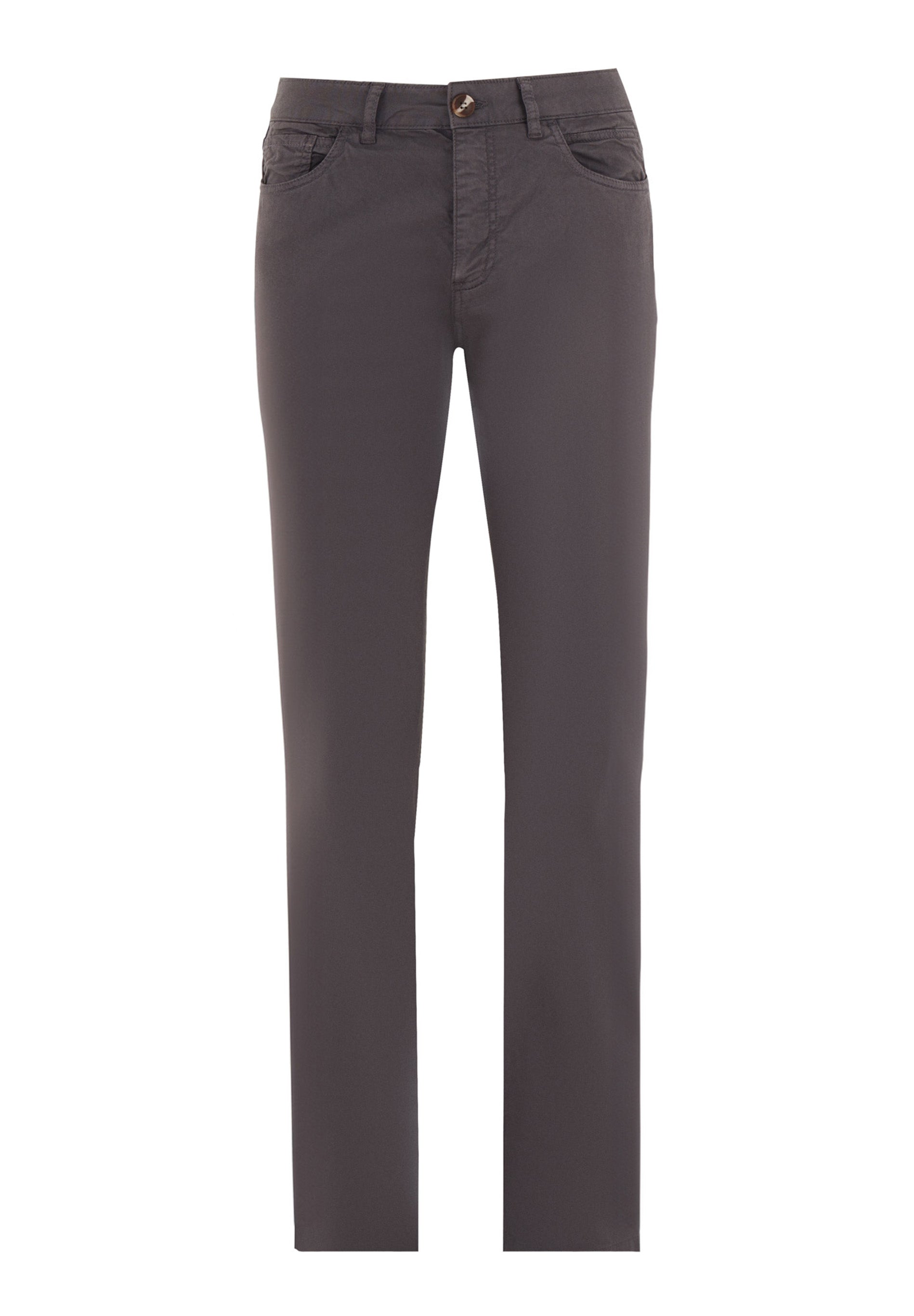 Regular-Fit Stretch Twill Trousers in Organic Cotton in dark grey - Ecomarket.com