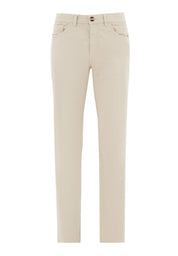 Regular-Fit Stretch Twill Trousers in Organic Cotton in beige - Ecomarket.com