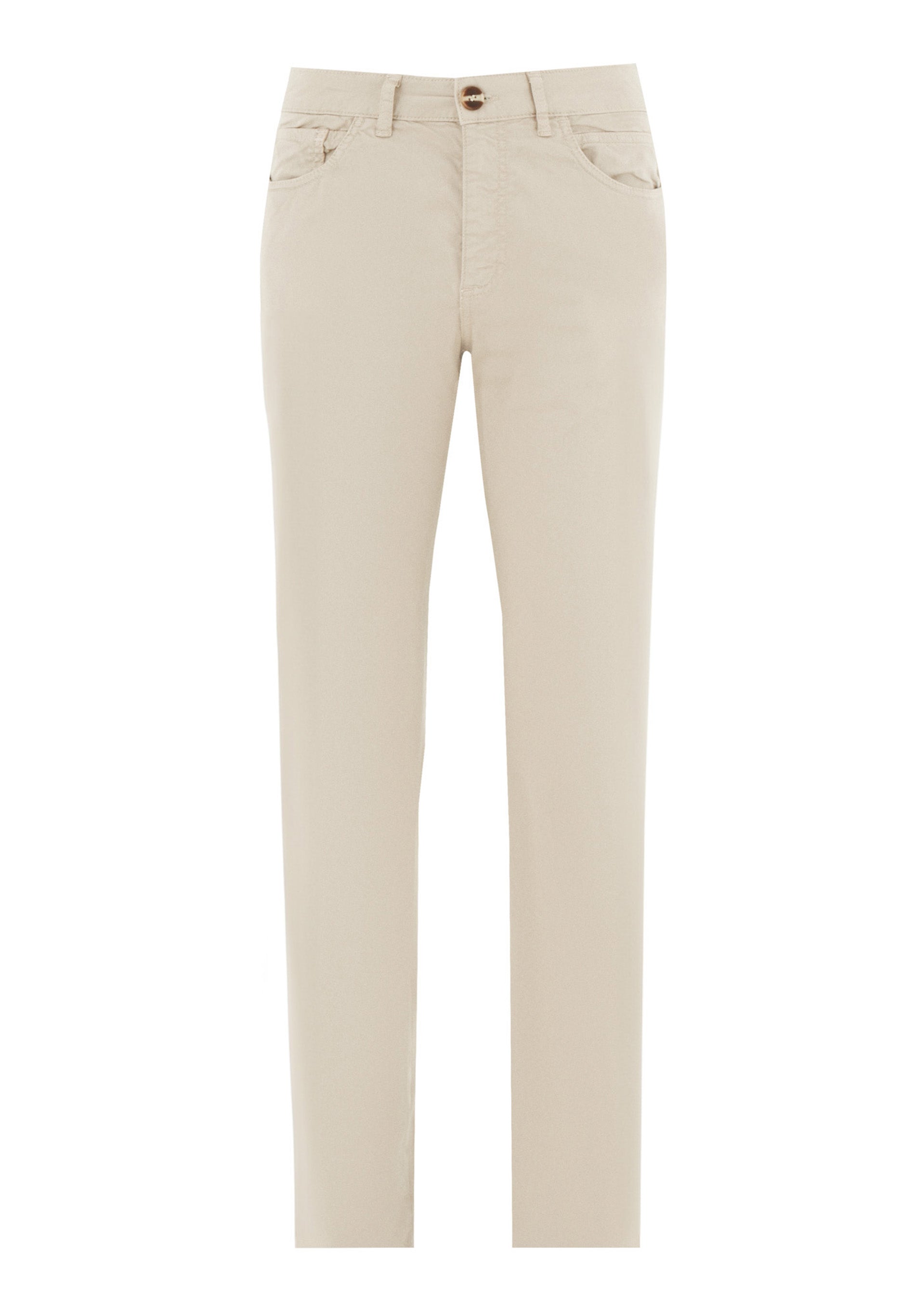 Regular-Fit Stretch Twill Trousers in Organic Cotton in beige - Ecomarket.com