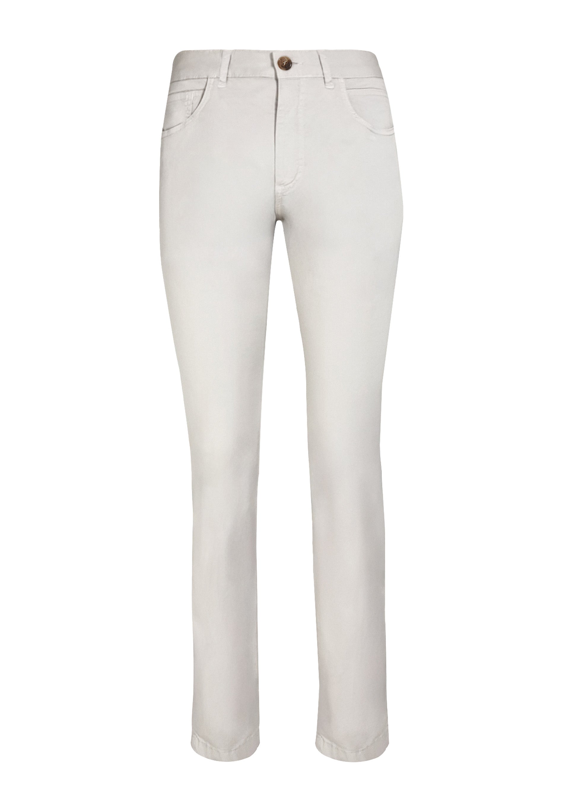 Regular-Fit Stretch Twill Trousers in Organic Cotton in light grey - Ecomarket.com
