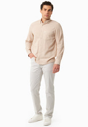 Regular-Fit Stretch Twill Trousers in Organic Cotton in light grey - Ecomarket.com
