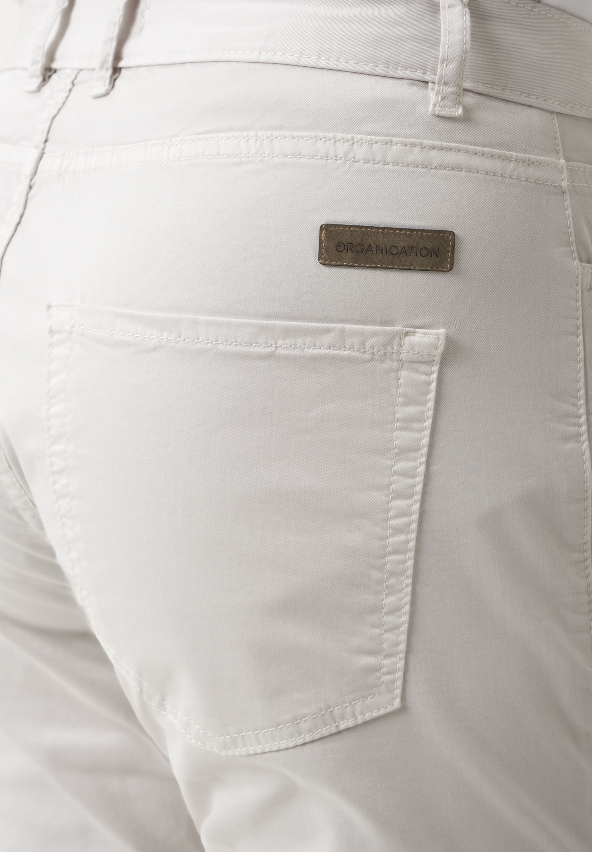Regular-Fit Stretch Twill Trousers in Organic Cotton in light grey - Ecomarket.com