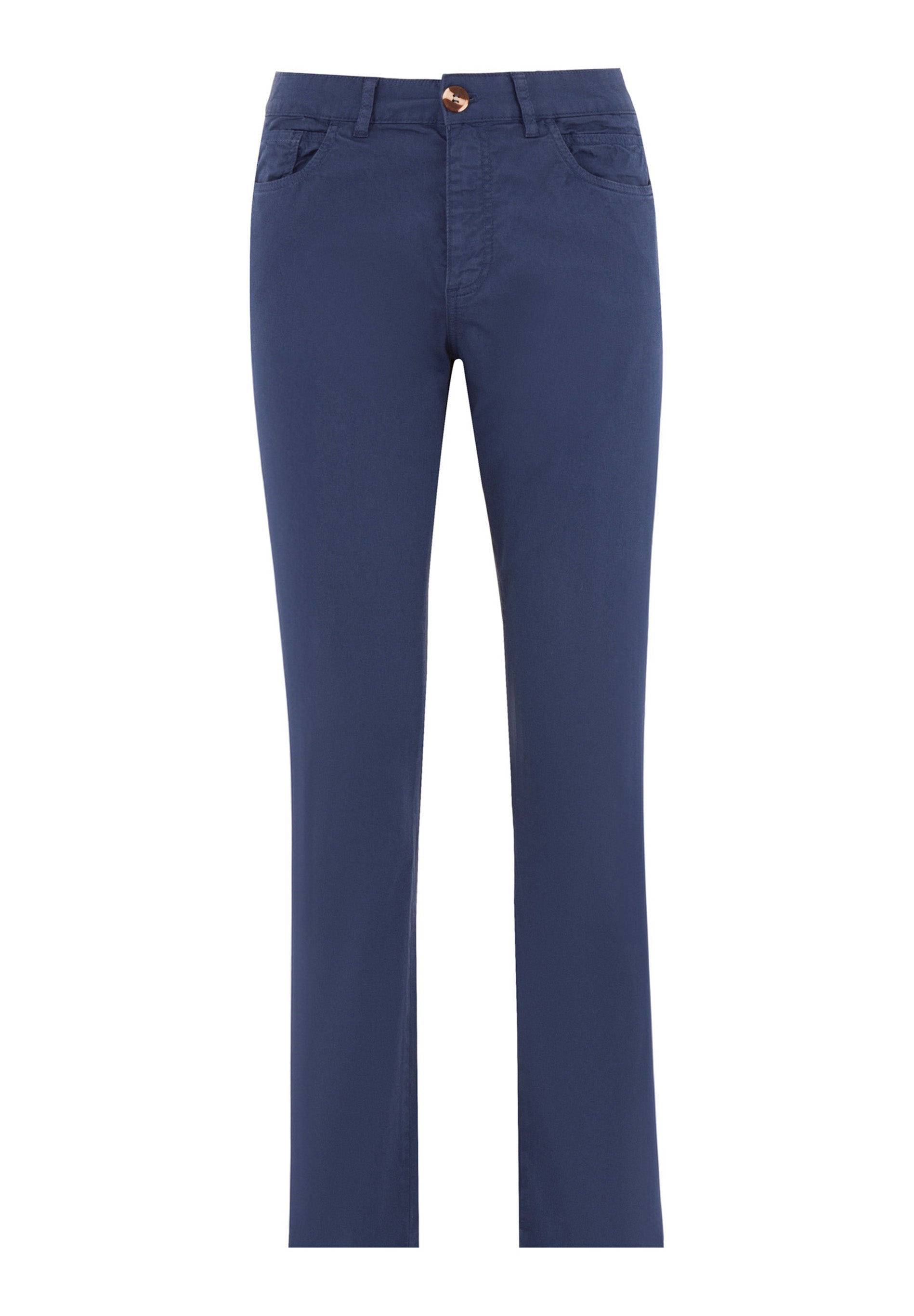 Regular-Fit Stretch Twill Trousers in Organic Cotton in navy - Ecomarket.com