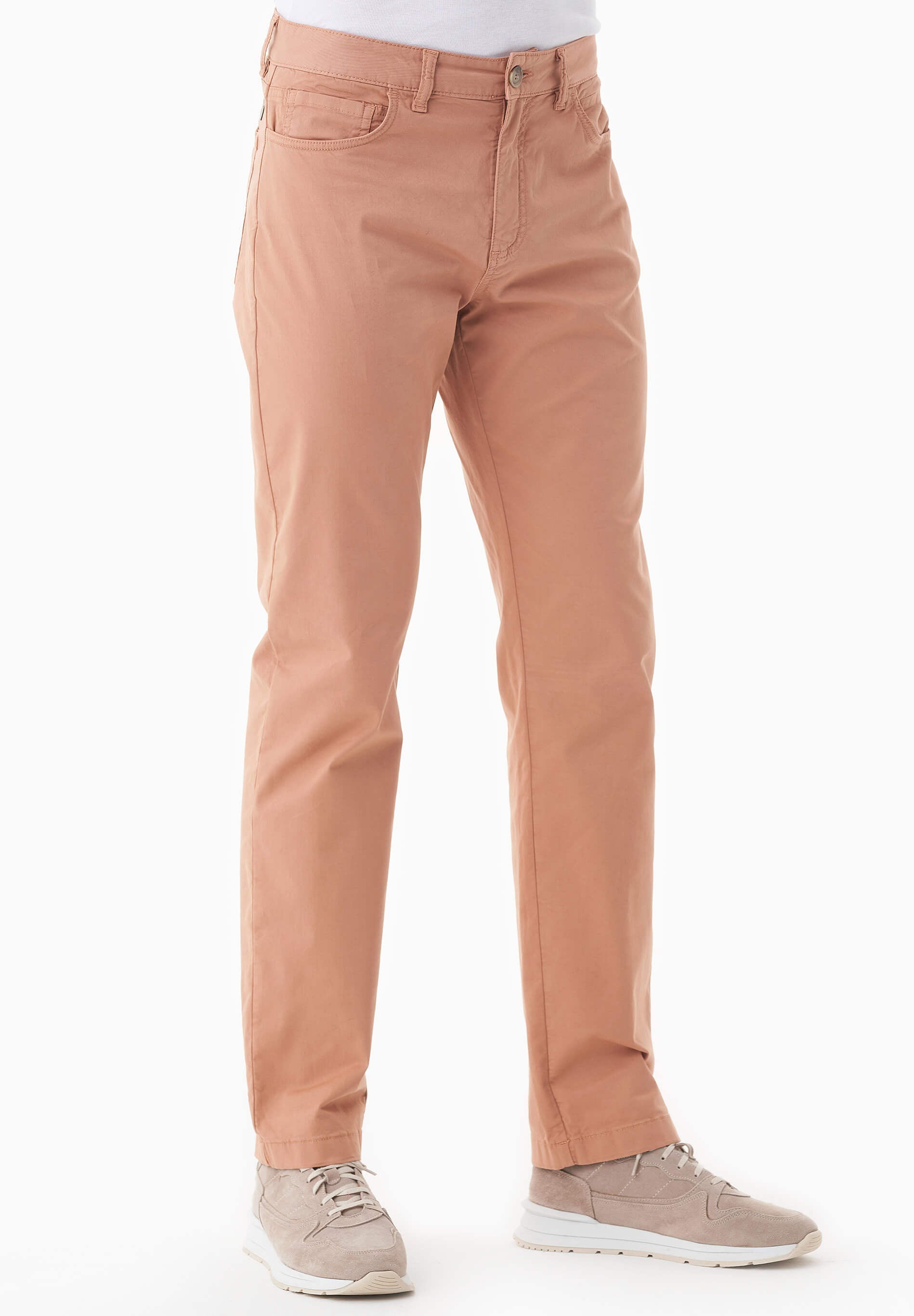 Regular-Fit Stretch Twill Trousers in Organic Cotton in tan - Ecomarket.com
