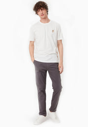 Slim-Fit Twill Trousers in Organic Cotton Stretch in dark grey - Ecomarket.com