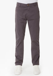 Slim-Fit Twill Trousers in Organic Cotton Stretch in dark grey - Ecomarket.com