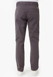 Slim-Fit Twill Trousers in Organic Cotton Stretch in dark grey - Ecomarket.com