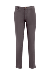 Slim-Fit Twill Trousers in Organic Cotton Stretch in dark grey - Ecomarket.com