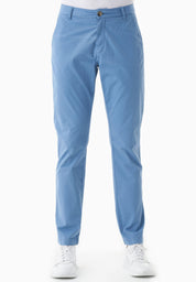 Slim-Fit Twill Trousers in Organic Cotton Stretch in blue - Ecomarket.com