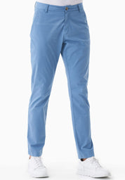 Slim-Fit Twill Trousers in Organic Cotton Stretch in blue - Ecomarket.com