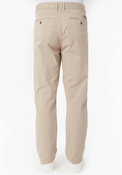 Slim-Fit Twill Trousers in Organic Cotton Stretch in beige - Ecomarket.com