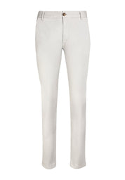 Slim-Fit Twill Trousers in Organic Cotton Stretch in light grey - Ecomarket.com