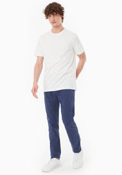 Slim-Fit Twill Trousers in Organic Cotton Stretch in navy - Ecomarket.com