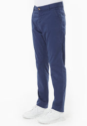 Slim-Fit Twill Trousers in Organic Cotton Stretch in navy - Ecomarket.com