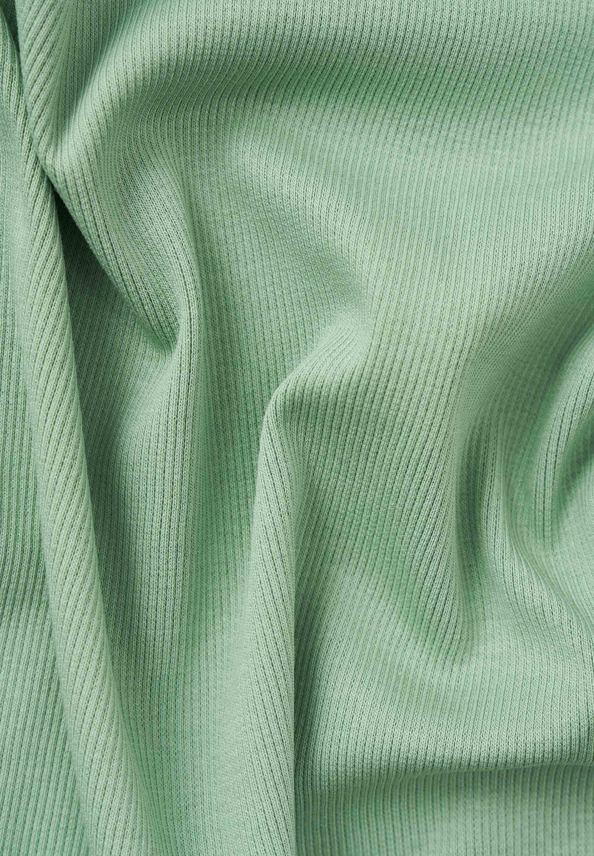 SONNIA | Cropped Ribbed Top in Organic Cotton in mineral green - Ecomarket.com