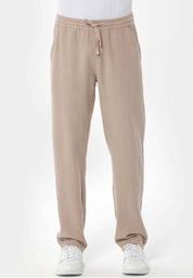 Linen-Blend Trousers in Organic Cotton & LENZING™ ECOVERO™ in beige - Ecomarket.com