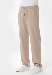 Linen-Blend Trousers in Organic Cotton & LENZING™ ECOVERO™ in beige - Ecomarket.com