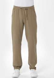 Linen-Blend Trousers in Organic Cotton & LENZING™ ECOVERO™ in olive green - Ecomarket.com