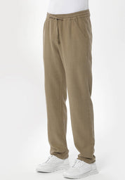 Linen-Blend Trousers in Organic Cotton & LENZING™ ECOVERO™ in olive green - Ecomarket.com