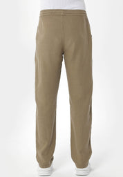Linen-Blend Trousers in Organic Cotton & LENZING™ ECOVERO™ in olive green - Ecomarket.com